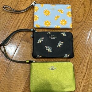 Set of 3 coach wristlets new